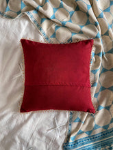 Load image into Gallery viewer, Maroon Rabari Hand Embroidered Cushion Cover | Heavyweight Kala Cotton | by Lachuben Raja