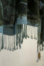Load image into Gallery viewer, Forest Blue Botanical Print Scarf | Indigenous Cotton | Handwoven &amp; Naturally Dyed - 0013B-SY-HT