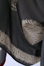 Load image into Gallery viewer, Zen Grey Circles Habotai Silk Scarf Shibori Hand Dyed