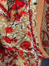 Load image into Gallery viewer, Yellow x Red Large Handmade Sheer Georgette Wrap / Throw - B474