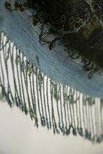 Load image into Gallery viewer, Forest Blue Botanical Print Scarf | Indigenous Cotton | Handwoven &amp; Naturally Dyed - 0013B-SY-HT