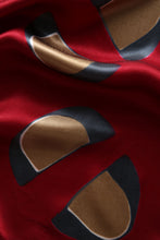 Load image into Gallery viewer, Maroon &amp; Gold Dust Satin Silk Scarf Itajime Hand Dyed