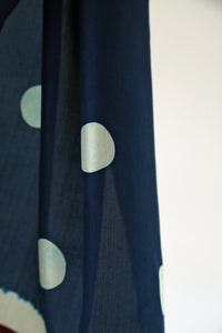 Deep Indigo Bangalore Silk Scarf Bandhani Hand Dyed
