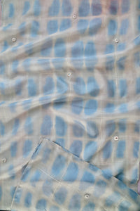 Sky Blue Bangalore Silk Scarf Itajime Hand Dyed
