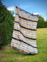 Load image into Gallery viewer, Sand x Black Habotai Silk Scarf | Large Fine-Weave | Itajime Hand Dyed | By Khatri Brothers Bhuj, India