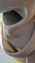 Load image into Gallery viewer, Warm Truffle Habotai Silk Scarf Shibori Hand Dyed