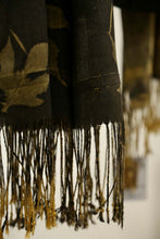 Load image into Gallery viewer, Black Botanical Print Scarf | Indigenous Cotton | Handwoven &amp; Naturally Dyed - 0011C-SY-HT