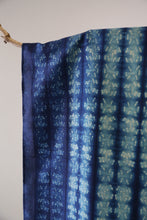 Load image into Gallery viewer, Indigo Miniature Print Bangalore Silk Scarf Staple Hand Dyed