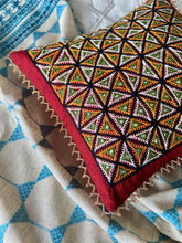 Load image into Gallery viewer, Maroon Rabari Hand Embroidered Cushion Cover | Heavyweight Kala Cotton | by Lachuben Raja