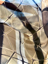 Load image into Gallery viewer, Sand x Black Habotai Silk Scarf | Large Fine-Weave | Itajime Hand Dyed | By Khatri Brothers Bhuj, India