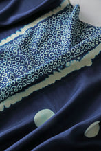 Load image into Gallery viewer, Deep Indigo Bangalore Silk Scarf Bandhani Hand Dyed