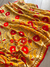 Load image into Gallery viewer, Dual Tone x Yellow Large Handmade Sheer Georgette Wrap / Throw - B097