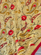 Load image into Gallery viewer, Pastel Yellow x Red Large Handmade Sheer Georgette Wrap / Throw - C002
