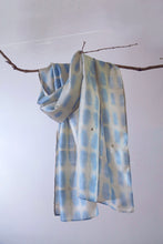 Load image into Gallery viewer, Sky Blue Bangalore Silk Scarf Itajime Hand Dyed