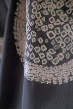 Load image into Gallery viewer, Zen Grey Circles Habotai Silk Scarf Shibori Hand Dyed