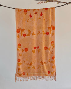 Peach Botanical Print Scarf | Indigenous Cotton | Handwoven & Naturally Dyed - 0017A-SY-HT
