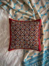 Load image into Gallery viewer, Maroon Rabari Hand Embroidered Cushion Cover | Heavyweight Kala Cotton | by Lachuben Raja