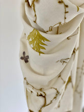 Load image into Gallery viewer, White Botanical Print Scarf | Indigenous Cotton | Handwoven &amp; Naturally Dyed - 0020C-SY-HT