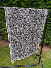 Load image into Gallery viewer, Black x White Large Handmade Chanderi Cotton Wrap / Throw - B253