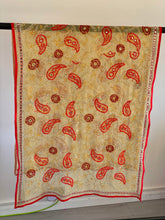 Load image into Gallery viewer, Pale Yellow x Red Large Handmade Sheer Georgette Wrap / Throw - C015