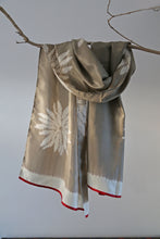 Load image into Gallery viewer, Warm Truffle Habotai Silk Scarf Shibori Hand Dyed