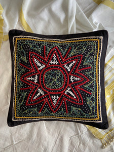 Large Rabari Appliqué Technique Cushion Cover | Kala Cotton | by Ratiben Sakra