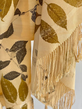 Load image into Gallery viewer, Beige Botanical Print Scarf | Indigenous Cotton | Handwoven &amp; Naturally Dyed - 0003A-SY-HT