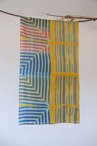 Multi Tone Habotai Silk Scarf Itajime Hand Dyed