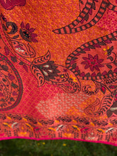 Load image into Gallery viewer, Red Fade Madhubani Style Handmade Chanderi Silk Shawl / Throw - B202