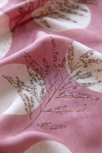 Load image into Gallery viewer, Healing Manjistha Botanical Print Habotai Silk Scarf Itajime Hand Dyed