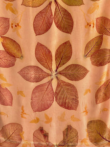 Peach Botanical Print Scarf | Indigenous Cotton | Handwoven & Naturally Dyed - 0018A-SY-HT