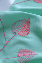 Load image into Gallery viewer, Sage x Pink Appliqué Bangalore Silk Scarf Itajime Hand Dyed