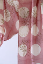 Load image into Gallery viewer, Healing Manjistha Botanical Print Habotai Silk Scarf Itajime Hand Dyed