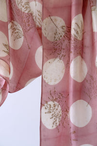Healing Manjistha Botanical Print Habotai Silk Scarf Itajime Hand Dyed