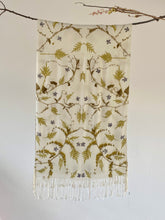 Load image into Gallery viewer, White Botanical Print Scarf | Indigenous Cotton | Handwoven &amp; Naturally Dyed - 0020C-SY-HT
