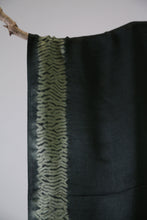 Load image into Gallery viewer, Charcoal Mughal Motif Satin Silk Scarf Shibori Hand Dyed