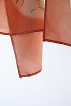 Load image into Gallery viewer, Manjistha Peach Botanical Print Habotai Silk Scarf Itajime Hand Dyed
