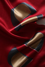 Load image into Gallery viewer, Maroon &amp; Gold Dust Satin Silk Scarf Itajime Hand Dyed
