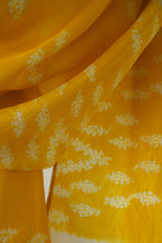 Load image into Gallery viewer, Yellow &amp; Ecru Habotai Silk Scarf Shibori Hand Dyed