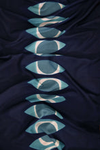 Load image into Gallery viewer, Indigo Eye Habotai Silk Scarf Itajime Hand Dyed