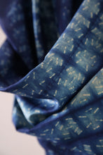 Load image into Gallery viewer, Indigo Miniature Print Bangalore Silk Scarf Staple Hand Dyed