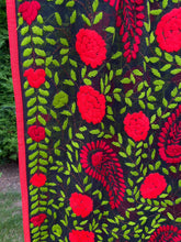 Load image into Gallery viewer, Black x Green Large Handmade Sheer Georgette Wrap / Throw - B100