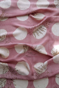 Healing Manjistha Botanical Print Habotai Silk Scarf Itajime Hand Dyed