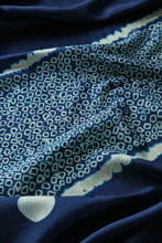 Load image into Gallery viewer, Deep Indigo Bangalore Silk Scarf Bandhani Hand Dyed