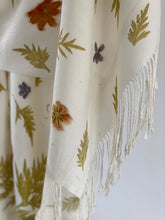 Load image into Gallery viewer, White Botanical Print Scarf | Indigenous Cotton | Handwoven &amp; Naturally Dyed - 0020D-SY-HT