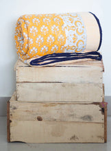 Load image into Gallery viewer, Marigold Yellow | Hand Block Print | Soft Cotton Quilt | Queen Size