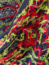 Load image into Gallery viewer, Black x Red Large Handmade Sheer Georgette Wrap / Throw - C025