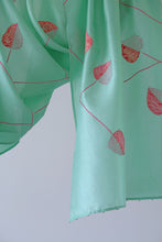 Load image into Gallery viewer, Sage x Pink Appliqué Bangalore Silk Scarf Itajime Hand Dyed