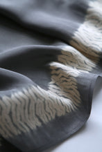 Load image into Gallery viewer, Zen Grey Circles Habotai Silk Scarf Shibori Hand Dyed