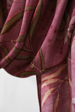 Load image into Gallery viewer, Purple Botanical Print Scarf | Indigenous Cotton | Handwoven &amp; Naturally Dyed - 0012D-SY-HT
